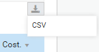 A screenshot of the grey download icon with the CSV file option.